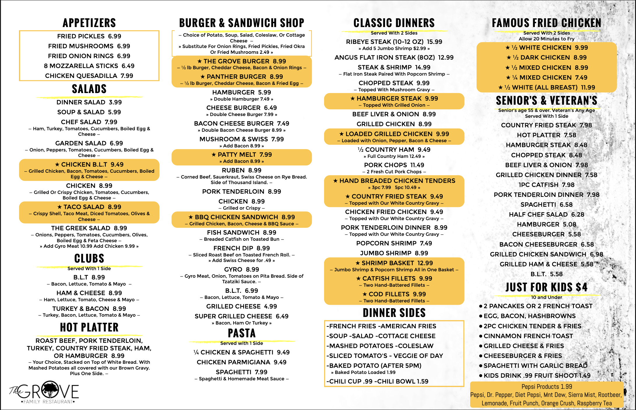 AllDay Breakfast, Lunch & Dinner Menu Mountain Grove, MO The Grove
